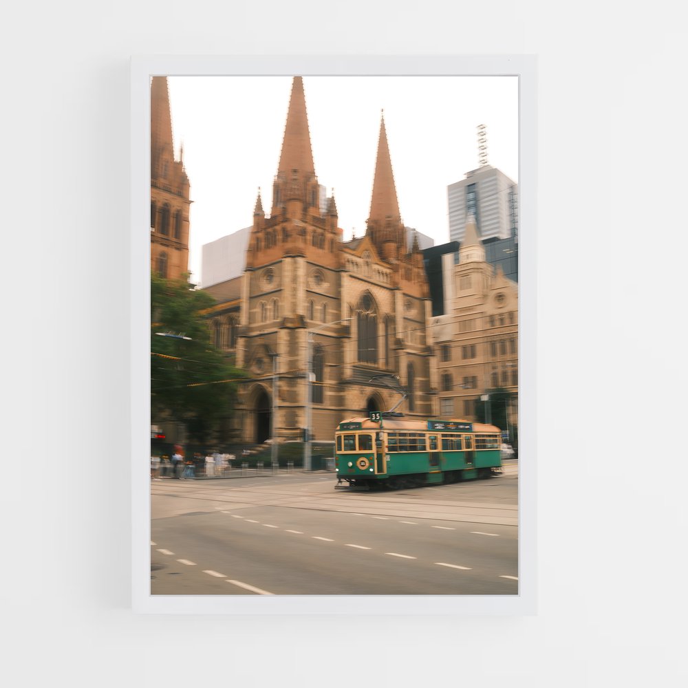 ap-melbourne tram-4 cadre Blanc