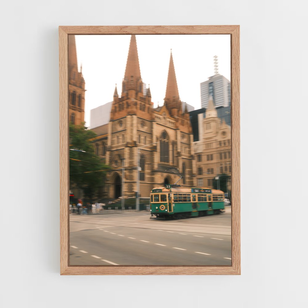 ap-melbourne tram-4 cadre Bois clair