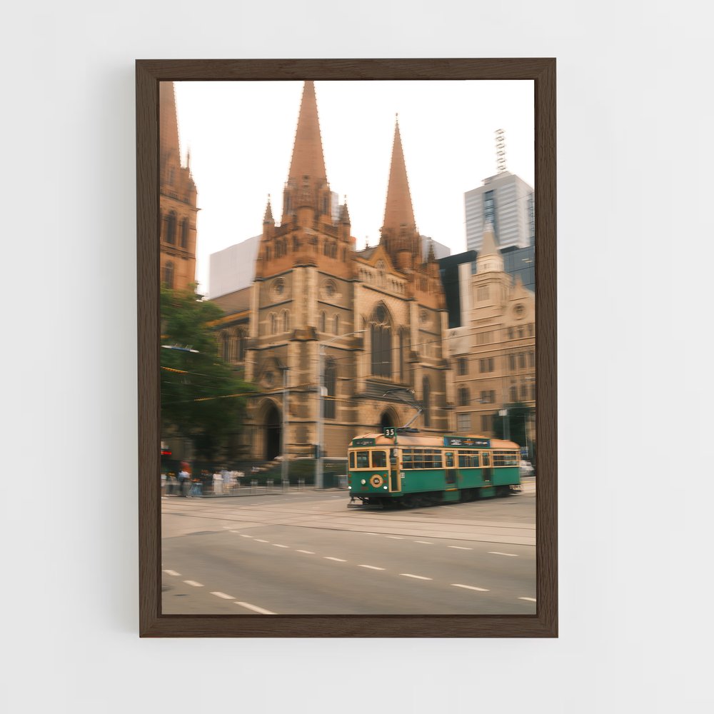 ap-melbourne tram-4 cadre Bois foncé