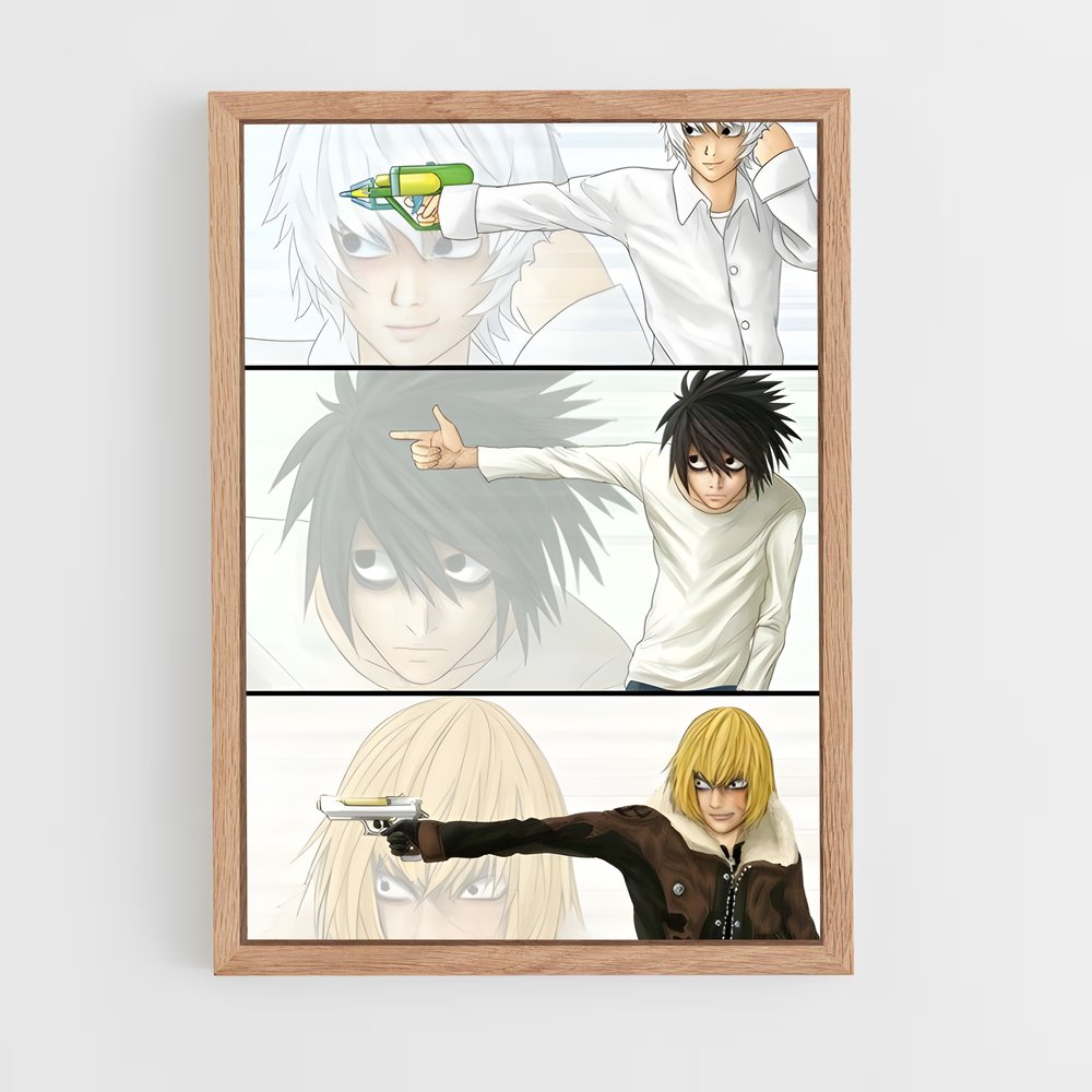 ap-mello death note-4 cadre Bois clair