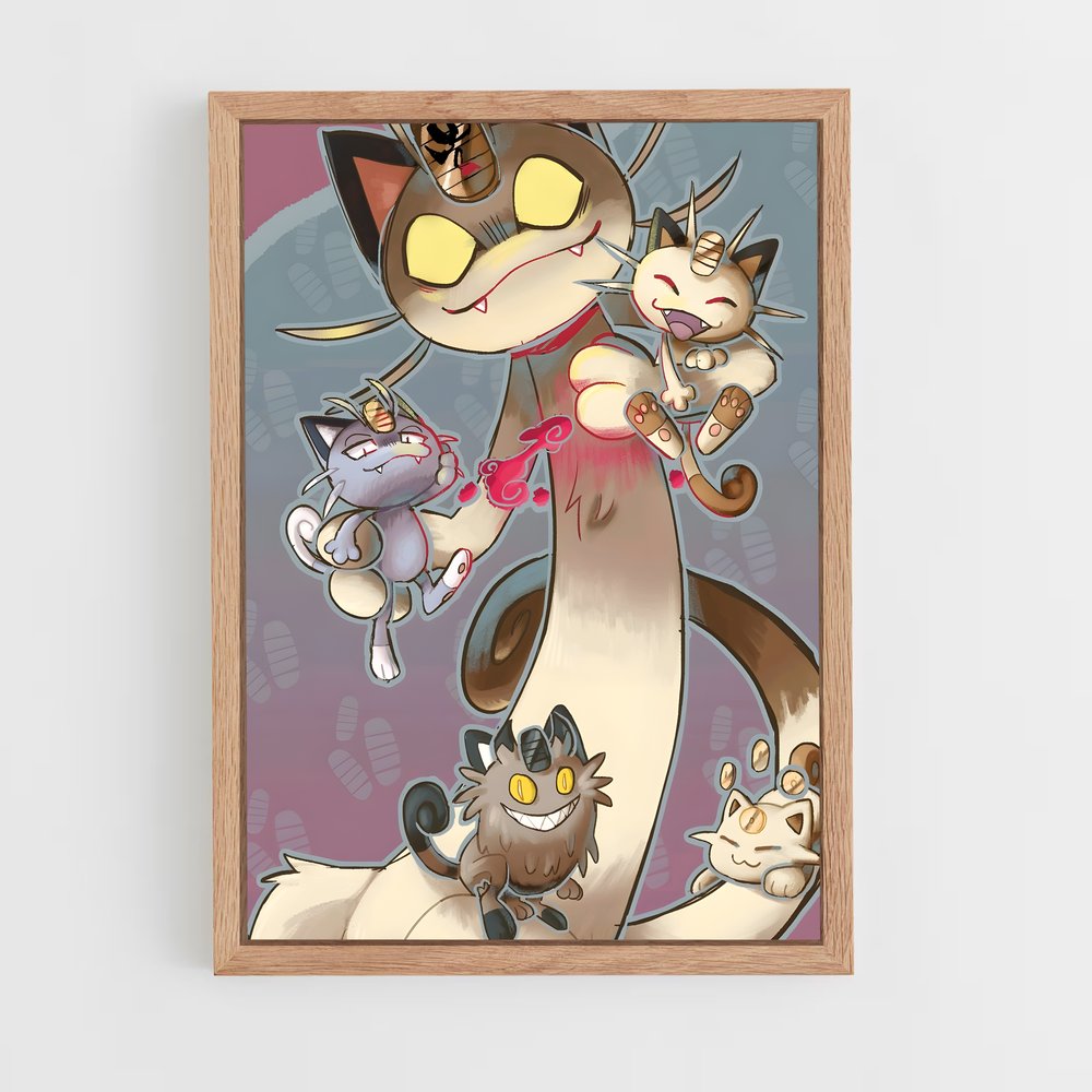 ap-meowth-3 cadre Bois clair