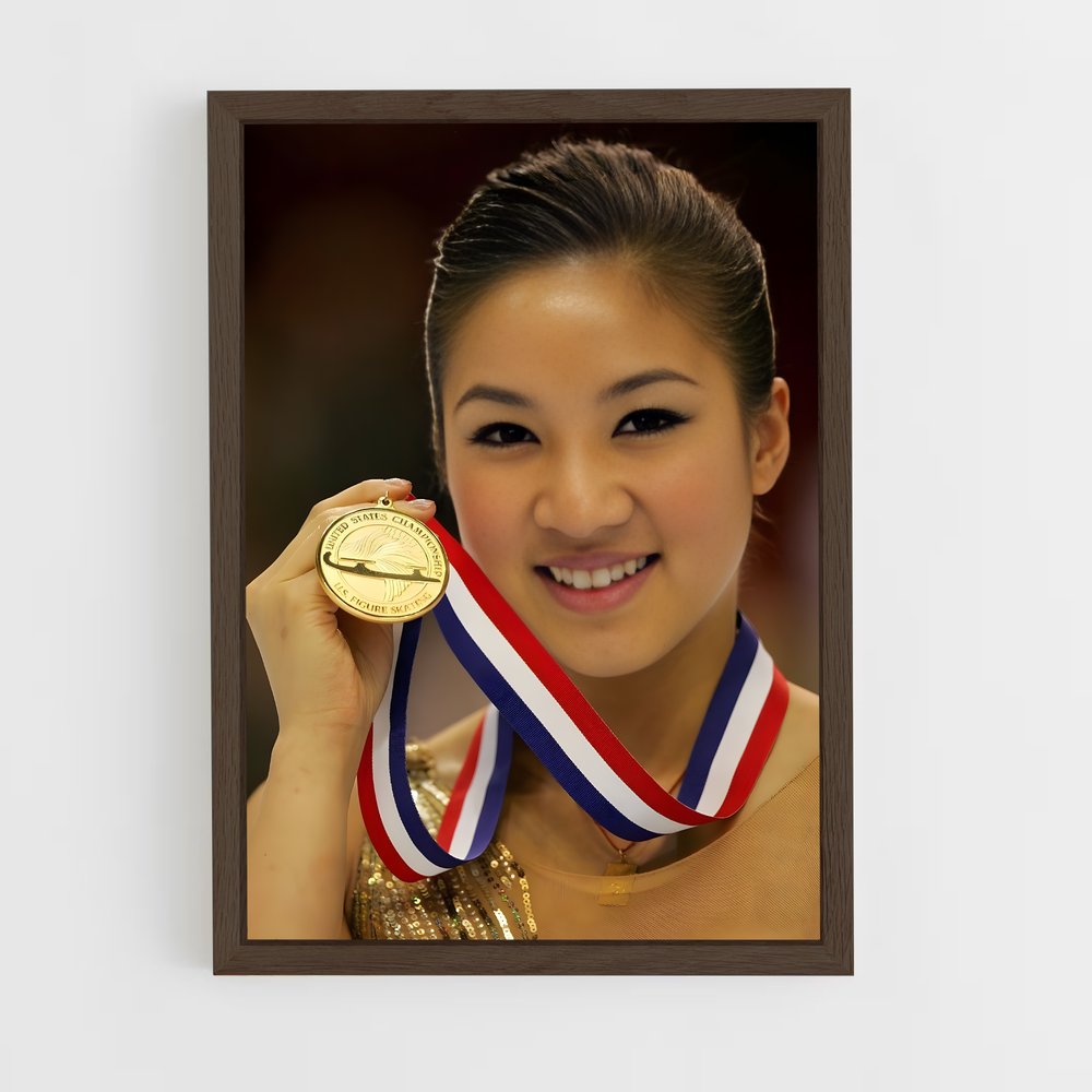 ap-michelle kwan-8 cadre Bois foncé
