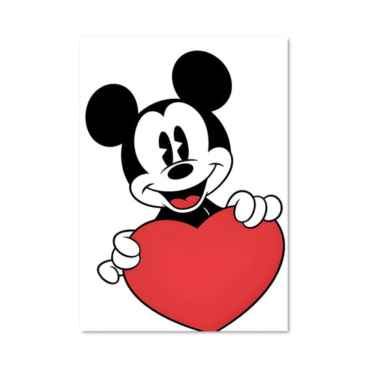 Poster Mickey au Coeur
