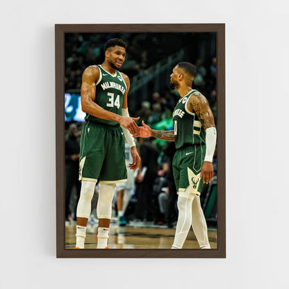 ap-milwaukee bucks-6 cadre Bois foncé