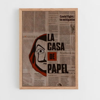 ap-money heist la casa de papel-2 cadre Bois clair