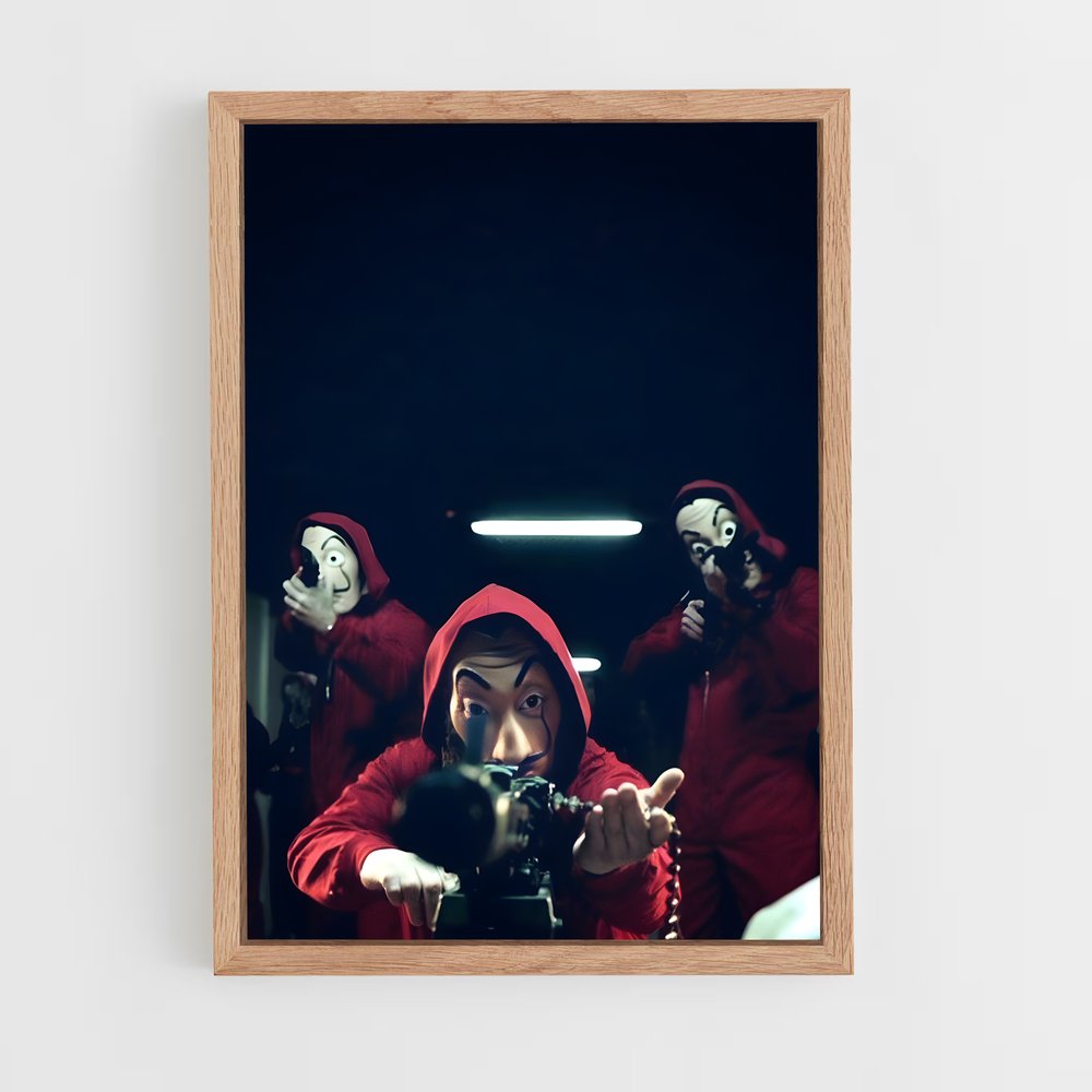 ap-money heist la casa de papel-3 cadre Bois clair