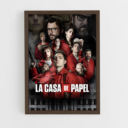 ap-money heist la casa de papel-9 cadre Bois foncé