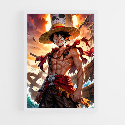 ap-monkey d luffy-1 cadre Blanc