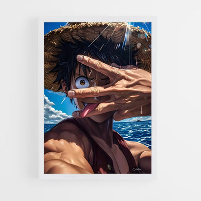 ap-monkey d luffy-7 cadre Blanc