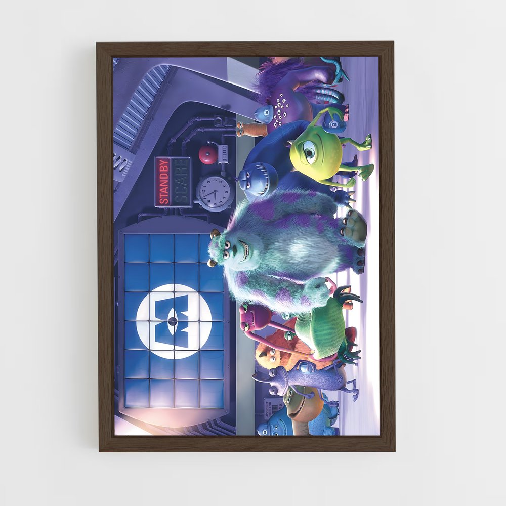 ap-monsters inc-7 cadre Bois foncé