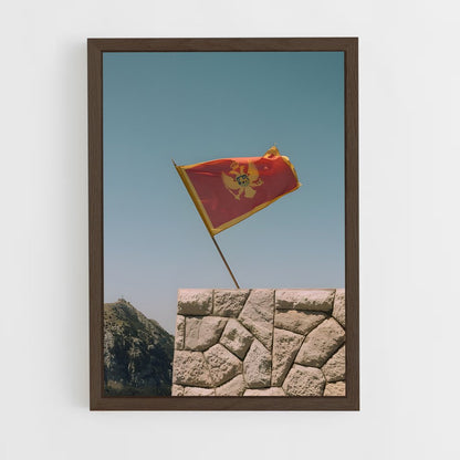ap-montenegro flag-3 cadre Bois foncé