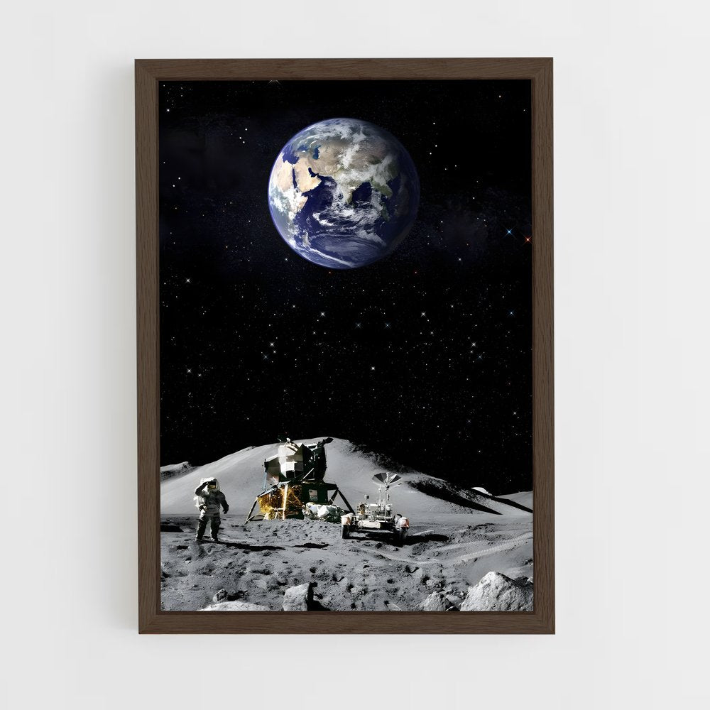 ap-moon landing-1 cadre Bois foncé
