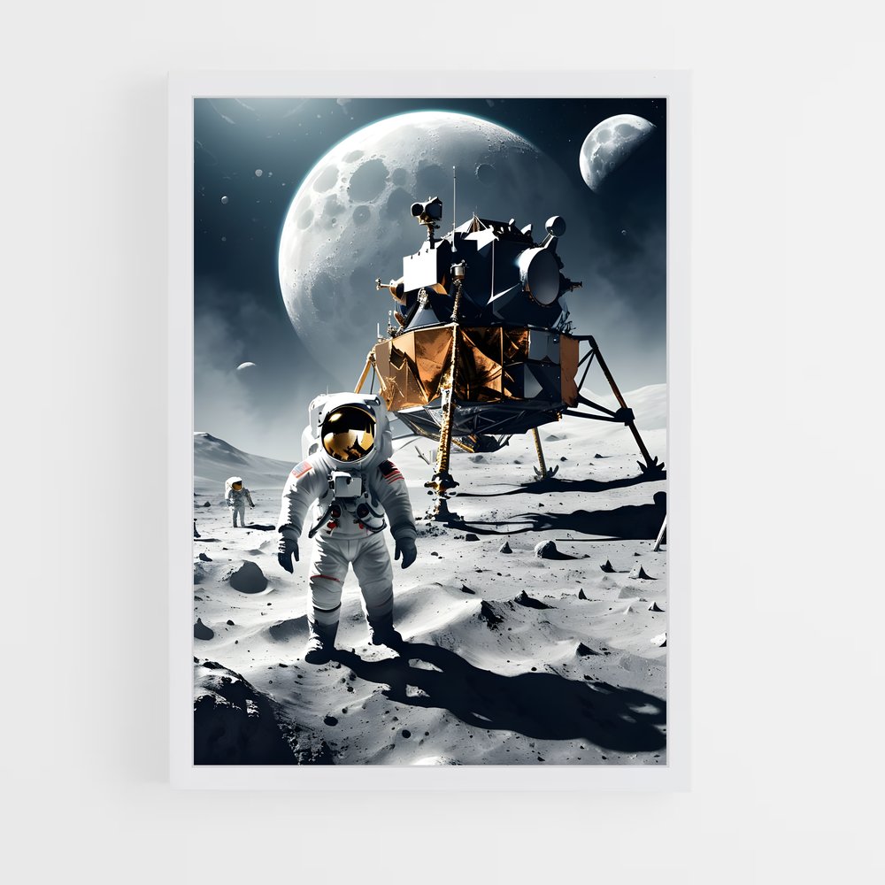 ap-moon landing-3 cadre Blanc