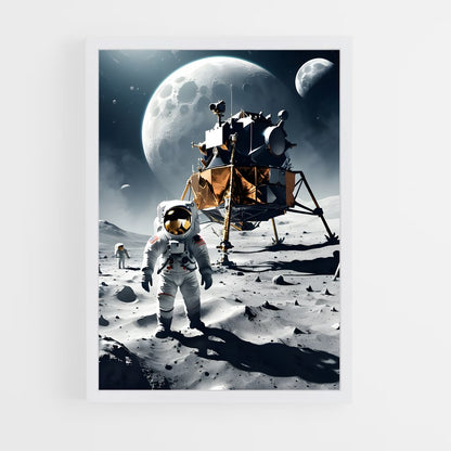 ap-moon landing-3 cadre Blanc