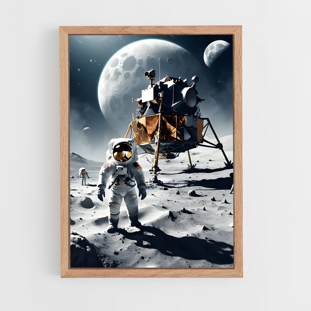 ap-moon landing-3 cadre Bois clair