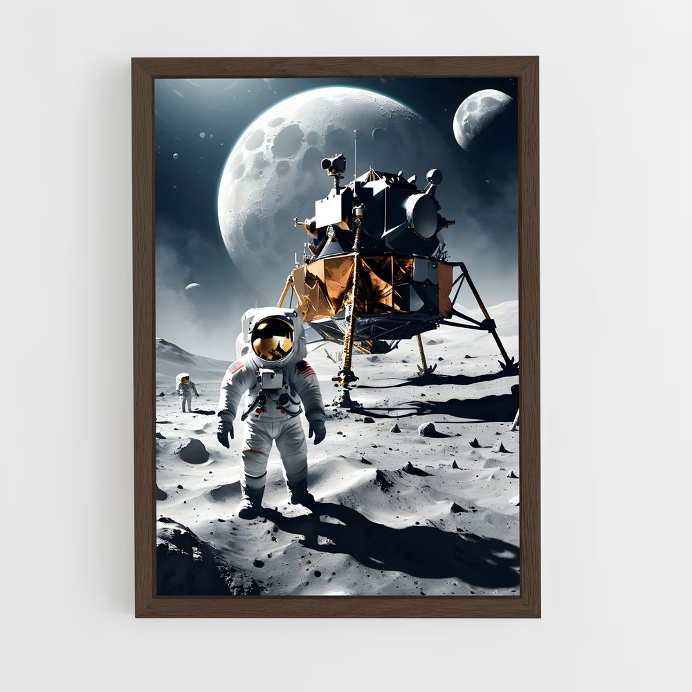 ap-moon landing-3 cadre Bois foncé