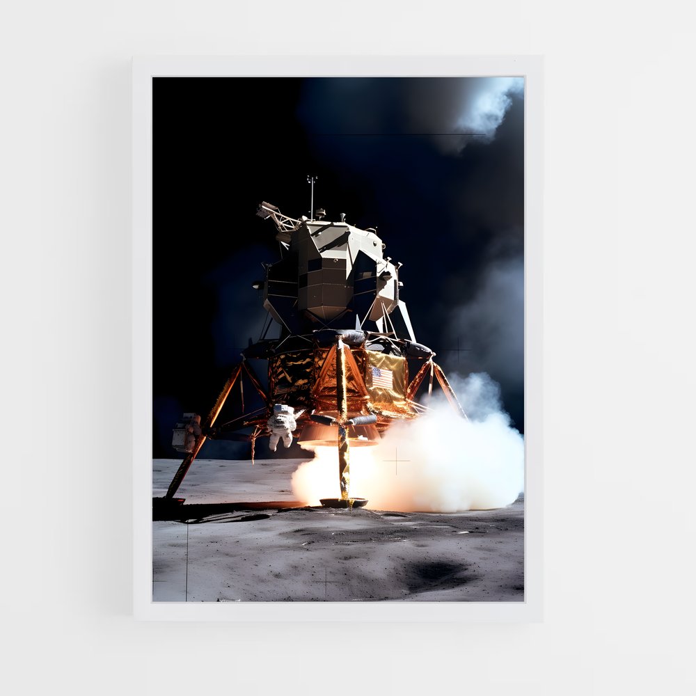 ap-moon landing-4 cadre Blanc