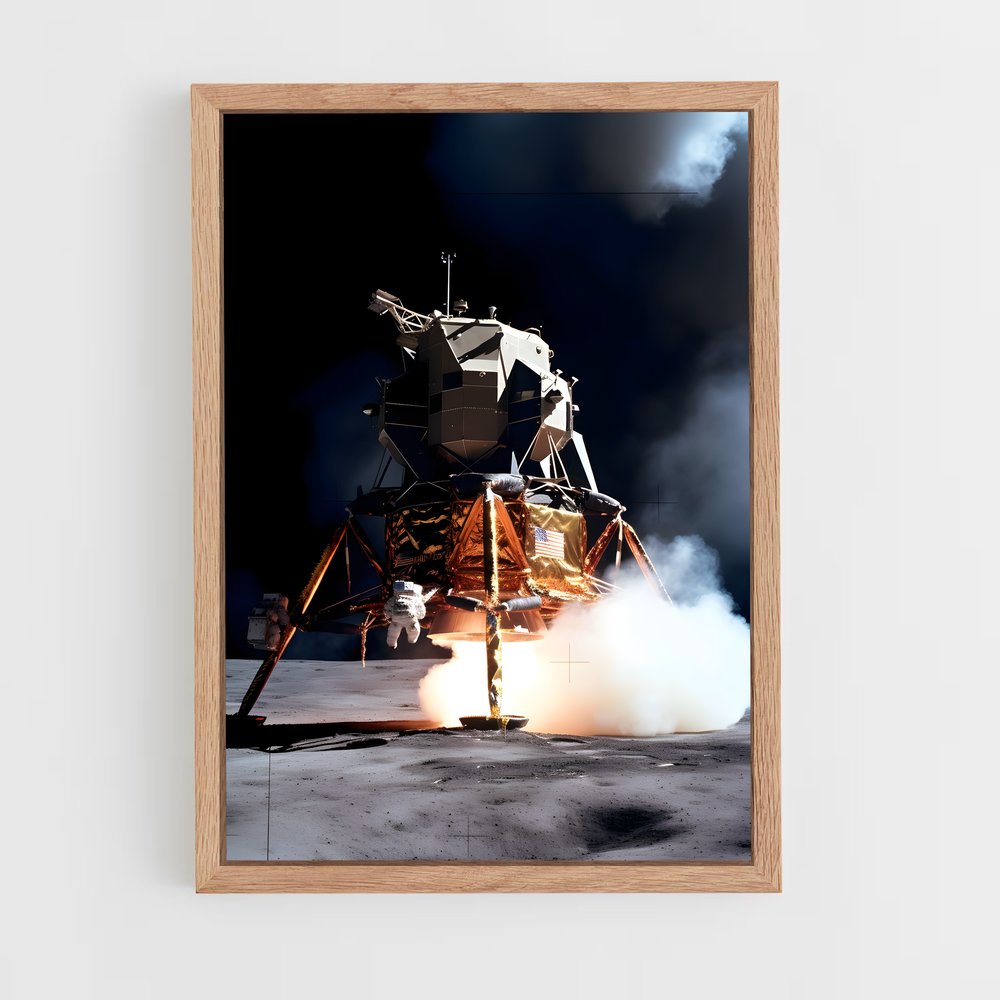 ap-moon landing-4 cadre Bois clair