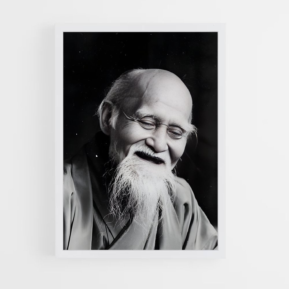 ap-morihei ueshiba-2 cadre Blanc
