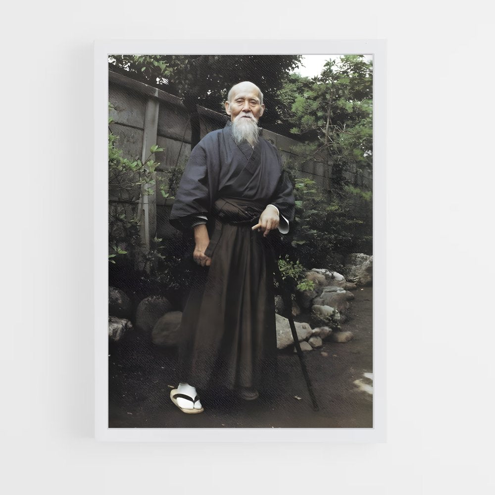 ap-morihei ueshiba-3 cadre Blanc