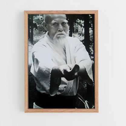 ap-morihei ueshiba-4 cadre Bois clair