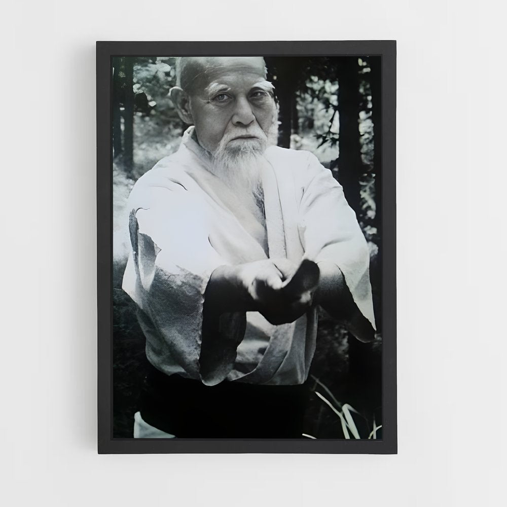 ap-morihei ueshiba-4 cadre Noir