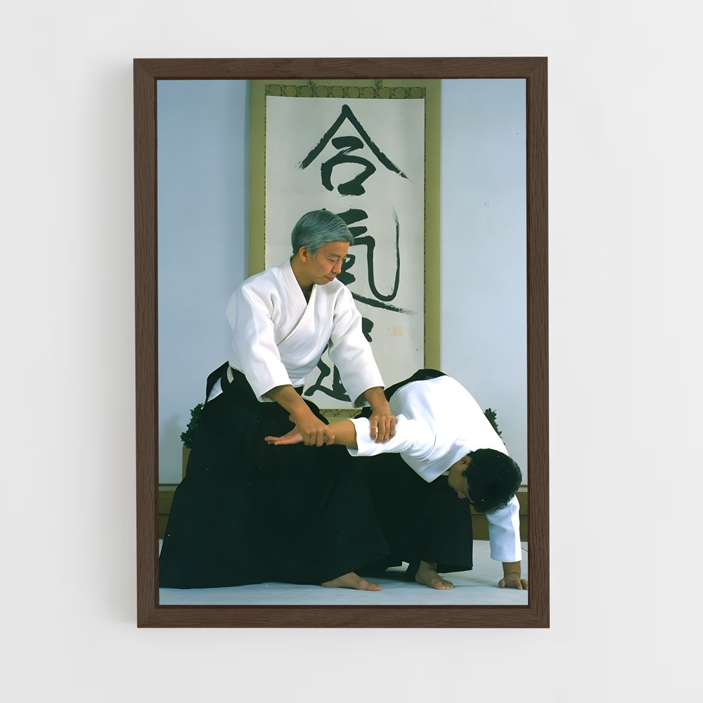 ap-moriteru ueshiba-1 cadre Bois foncé