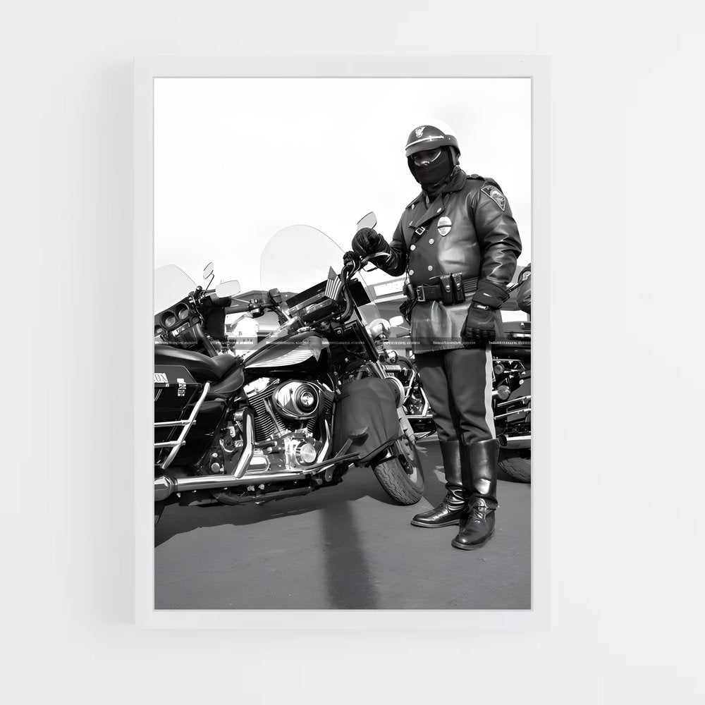 ap-motorcycle cop-2 cadre Blanc