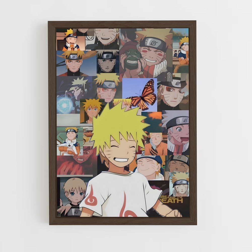 ap-naruto uzumaki-5 cadre Bois foncé