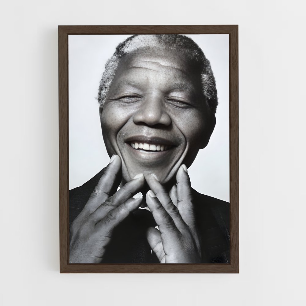ap-nelson mandela-4 cadre Bois foncé