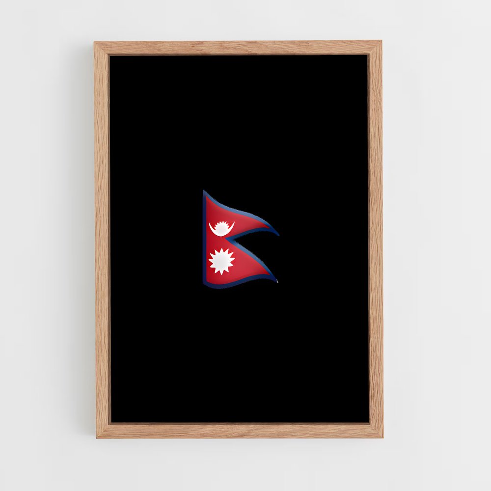 ap-nepal flag-1 cadre Bois clair