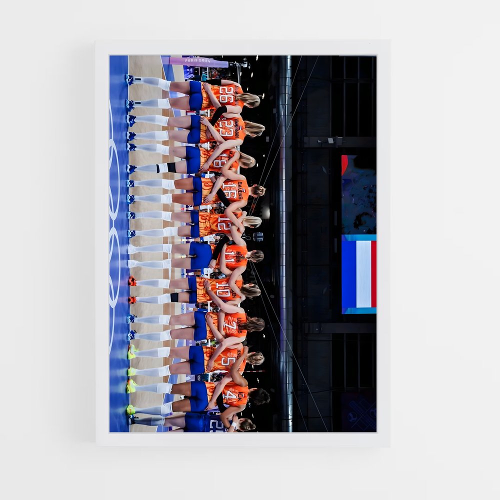 ap-netherlands national volleyball team-1 cadre Blanc