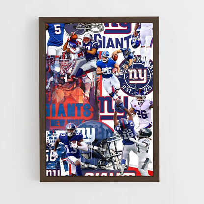 ap-new york giants-3 cadre Bois foncé
