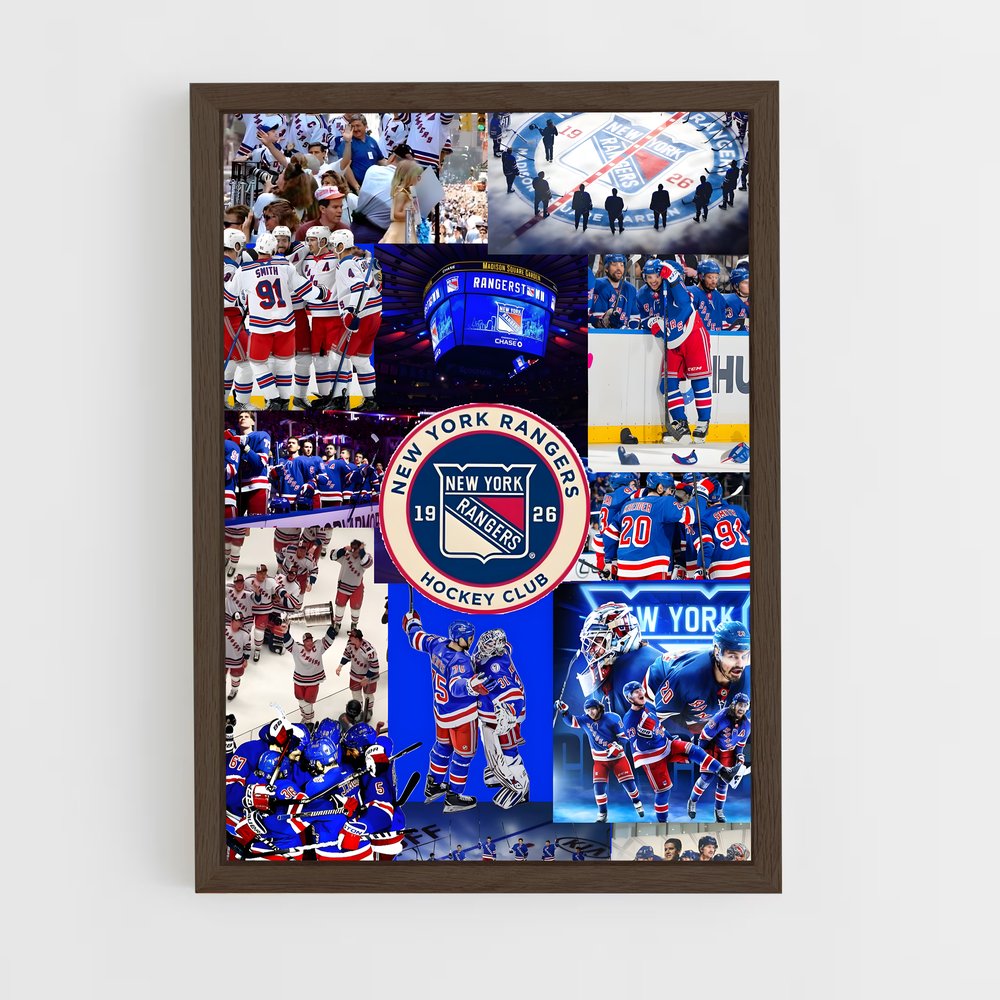ap-new york rangers-1 cadre Bois foncé