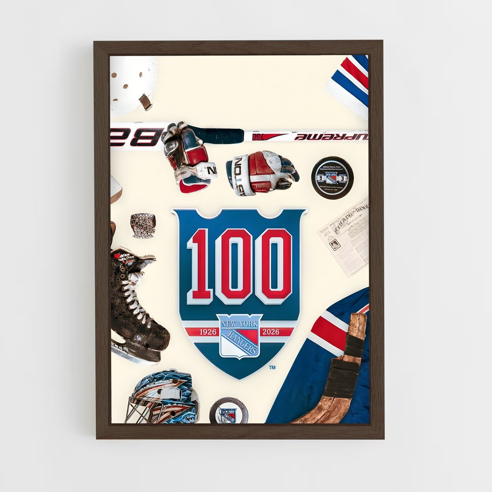 ap-new york rangers-5 cadre Bois foncé