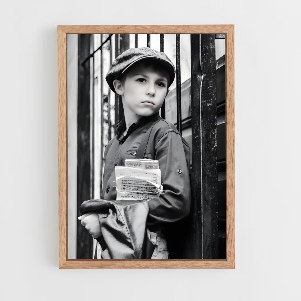 ap-newspaper boy-4 cadre Bois clair