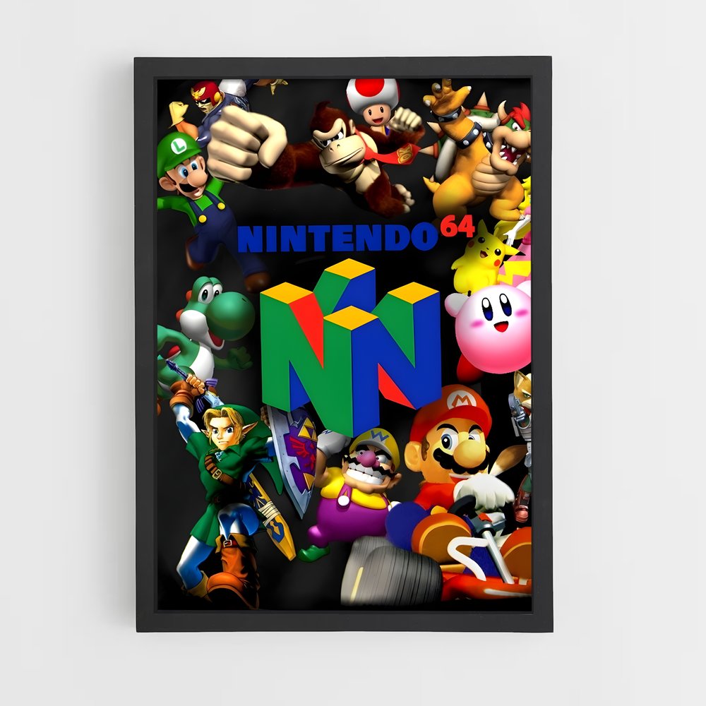 ap-nintendo 64-1 cadre Noir