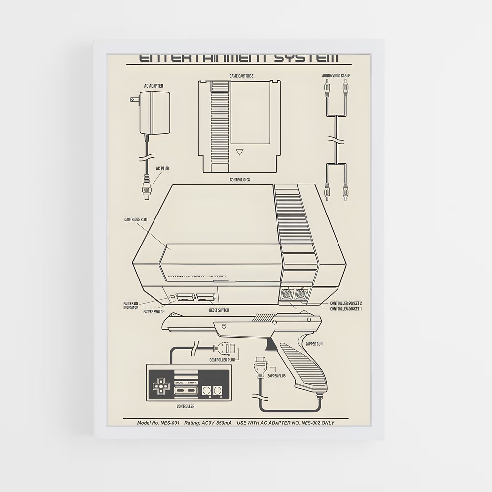 ap-nintendo entertainment system-1 cadre Blanc