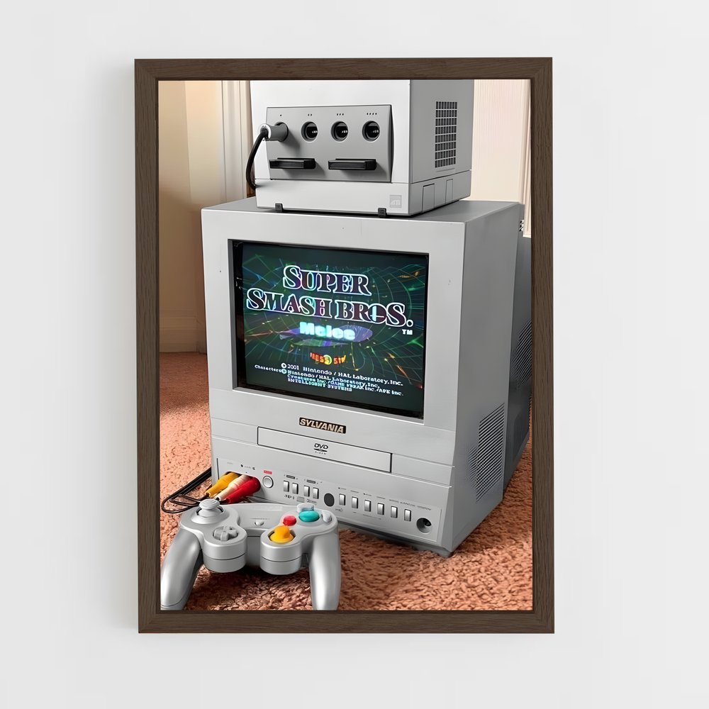 ap-nintendo gamecube-3 cadre Bois foncé