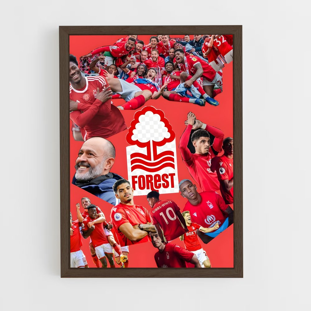 ap-nottingham forest fc-4 cadre Bois foncé
