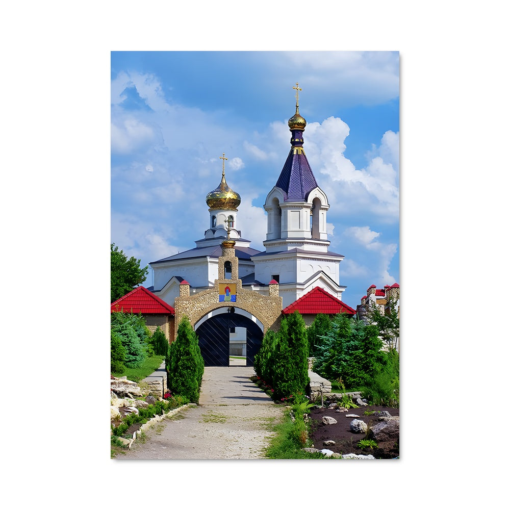 Poster Église Rouge et Or