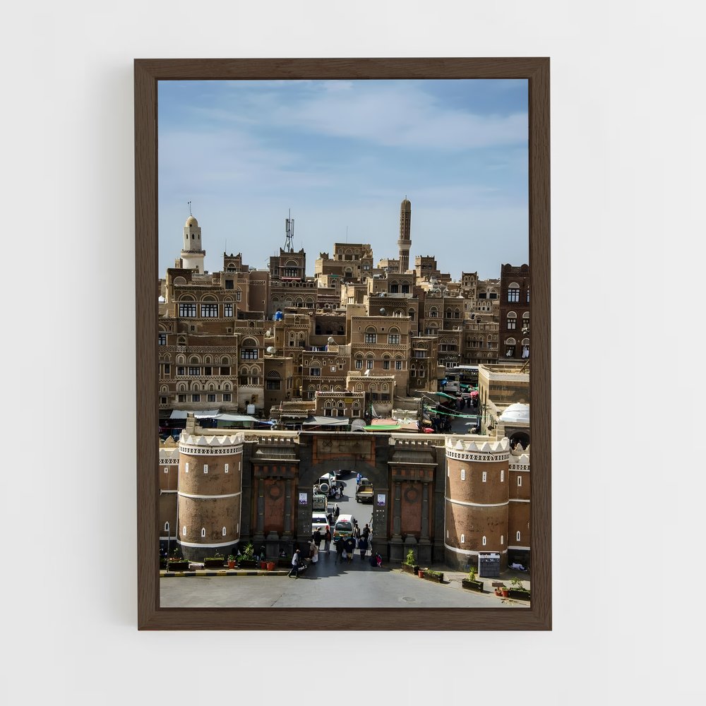 ap-old city sanaa-4 cadre Bois foncé