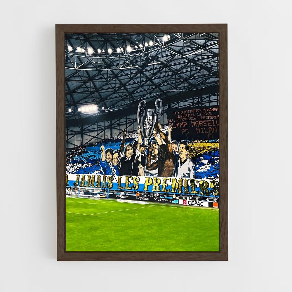 ap-olympique de marseille-12 cadre Bois foncé