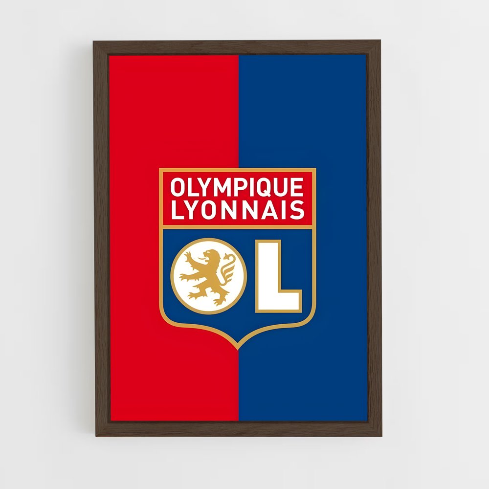 ap-olympique lyonnais-3 cadre Bois foncé