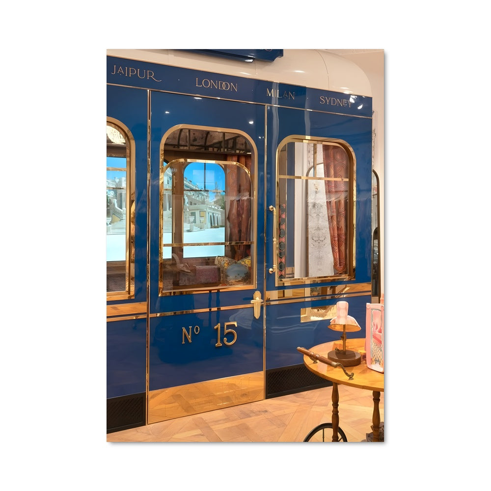 Poster Train Bleu et Or