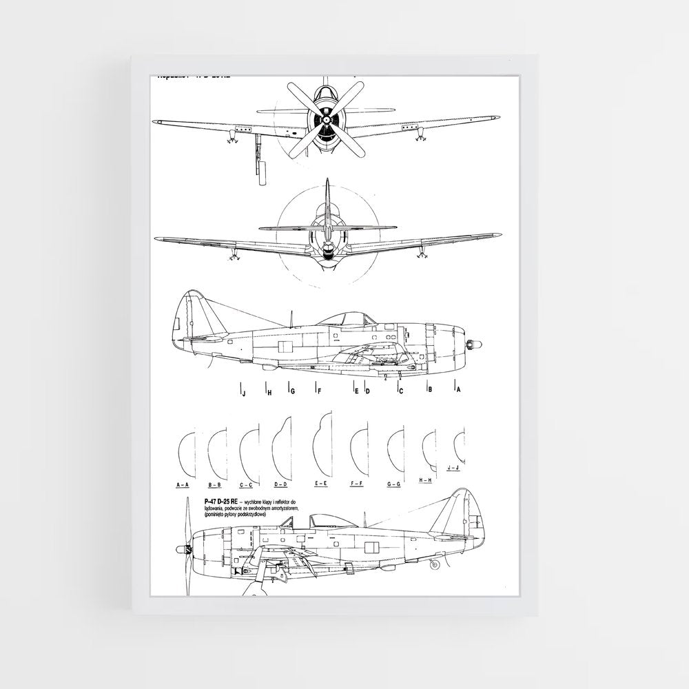 ap-p-47 thunderbolt-5 cadre Blanc