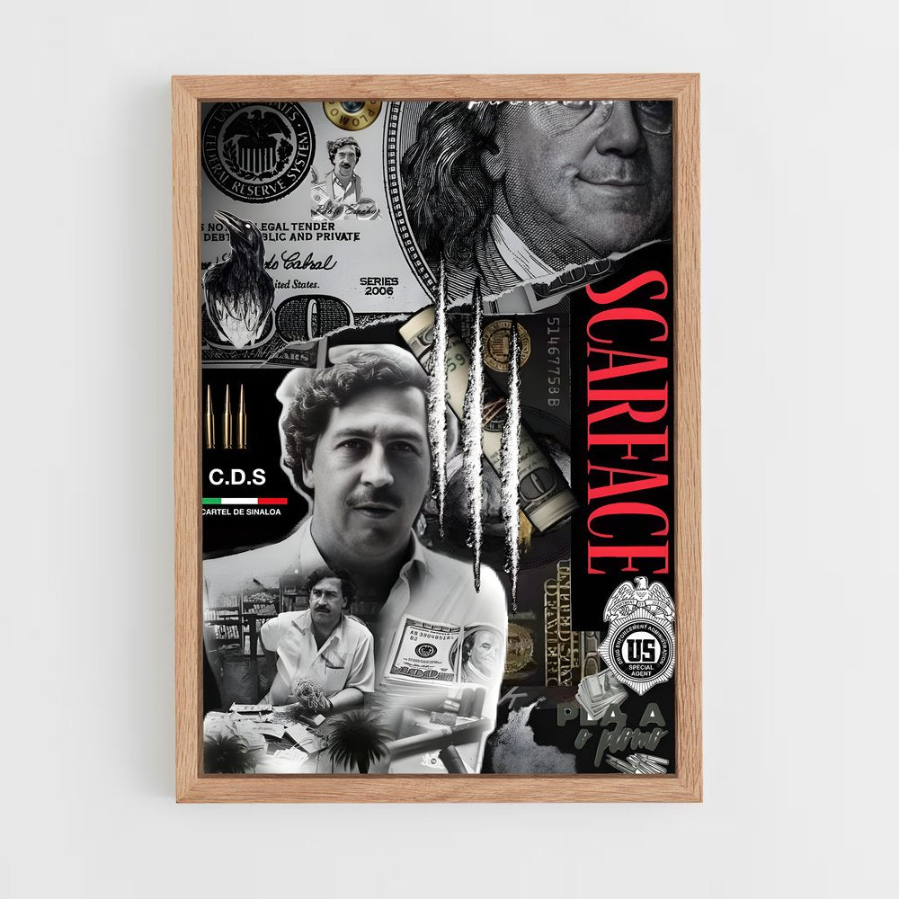 ap-pablo escobar-4 cadre Bois clair