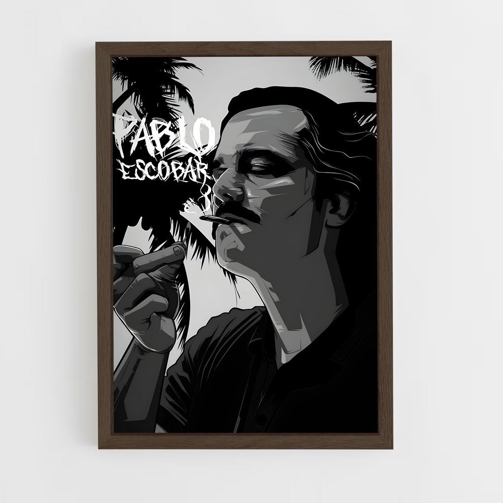 ap-pablo escobar-6 cadre Bois foncé