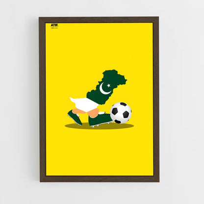 ap-pakistan national football team-4 cadre Bois foncé