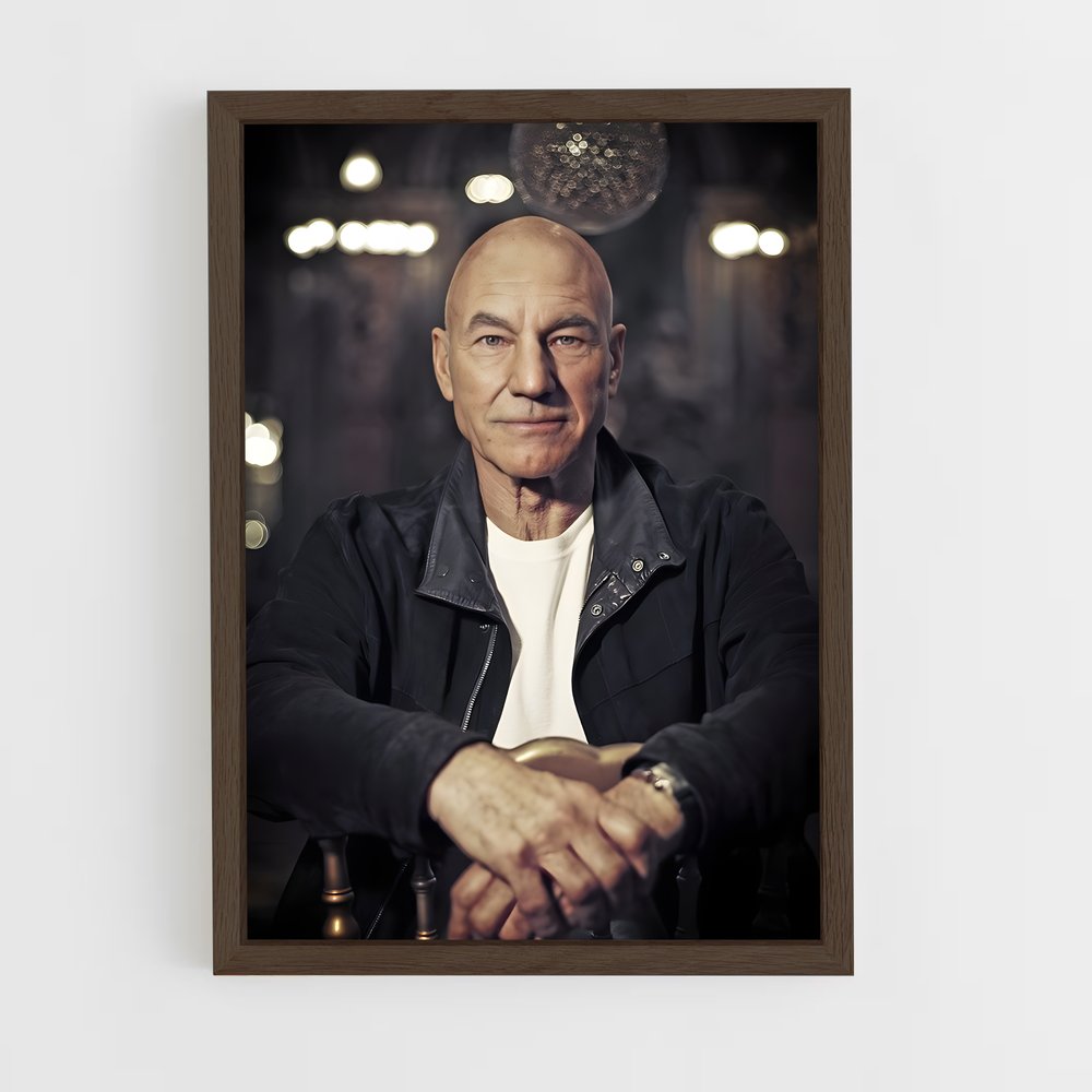ap-patrick stewart-2 cadre Bois foncé